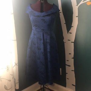 Women's 1950s Scoop Neck Off Shoulder Dress